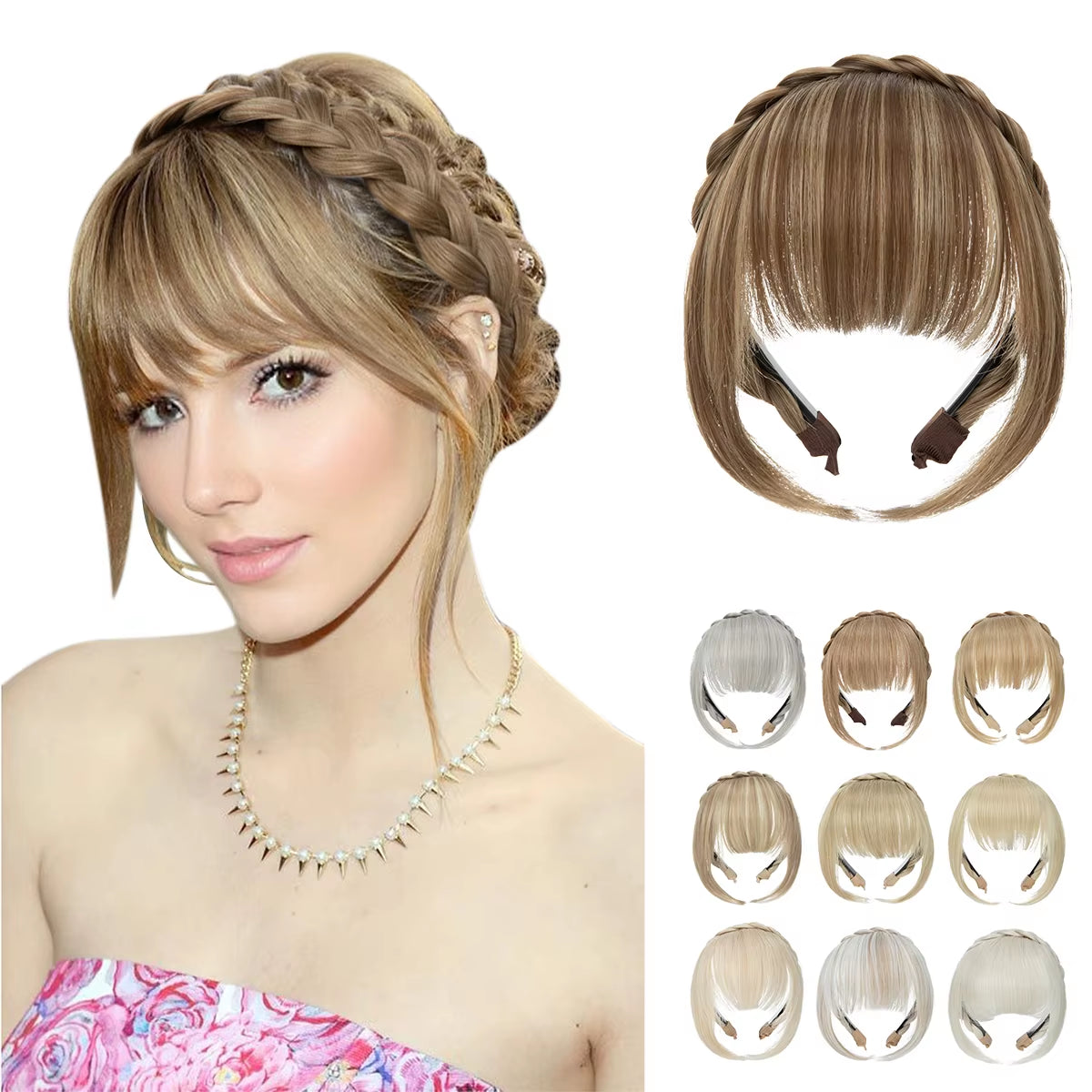 Flequillo Postizo Diadema Extensión De Cabello