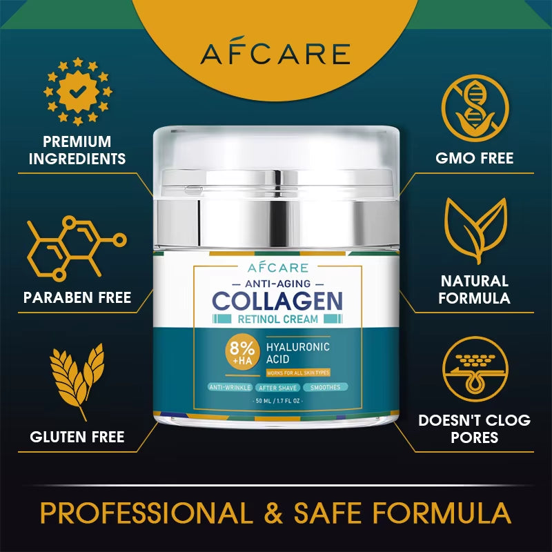 Crema Facial Colágeno 8% Con Ácido Hialurónico