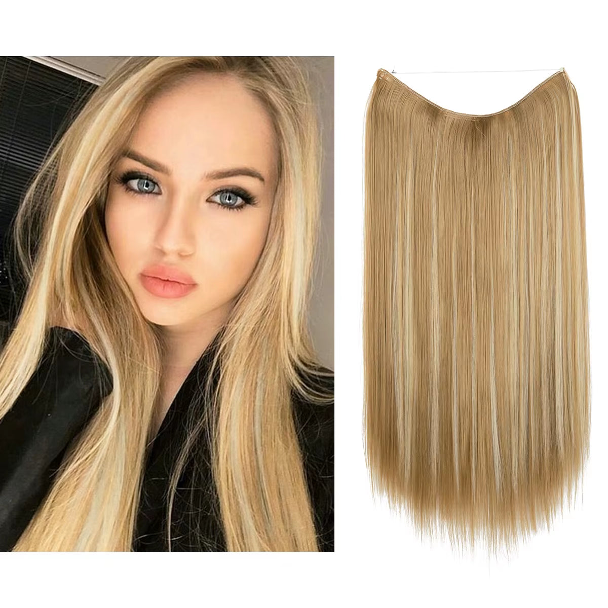 Extensión De Cabello Sintética Sin Clips