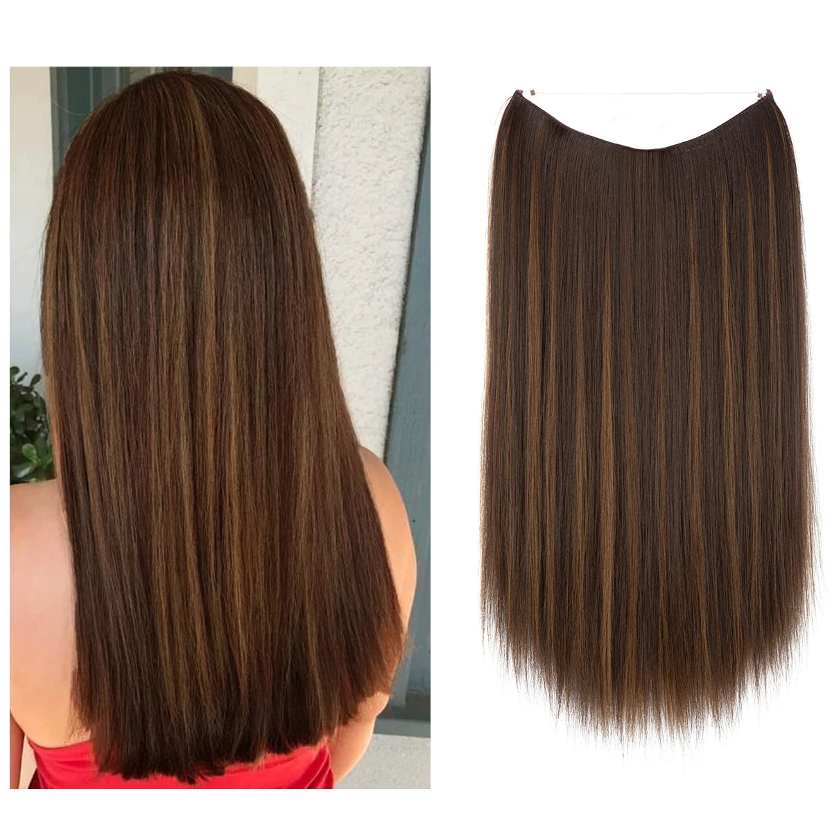 Extensión De Cabello Sintética Sin Clips