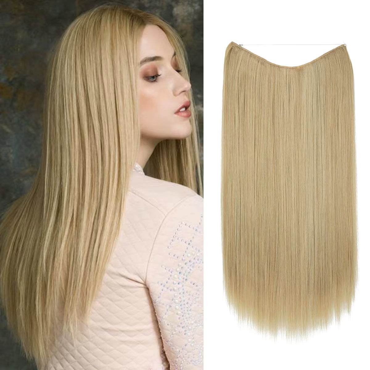 Extensión De Cabello Sintética Sin Clips