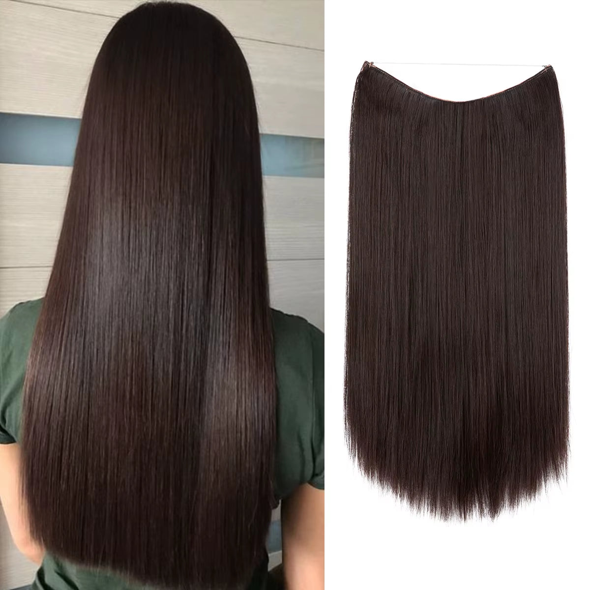 Extensión De Cabello Sintética Sin Clips