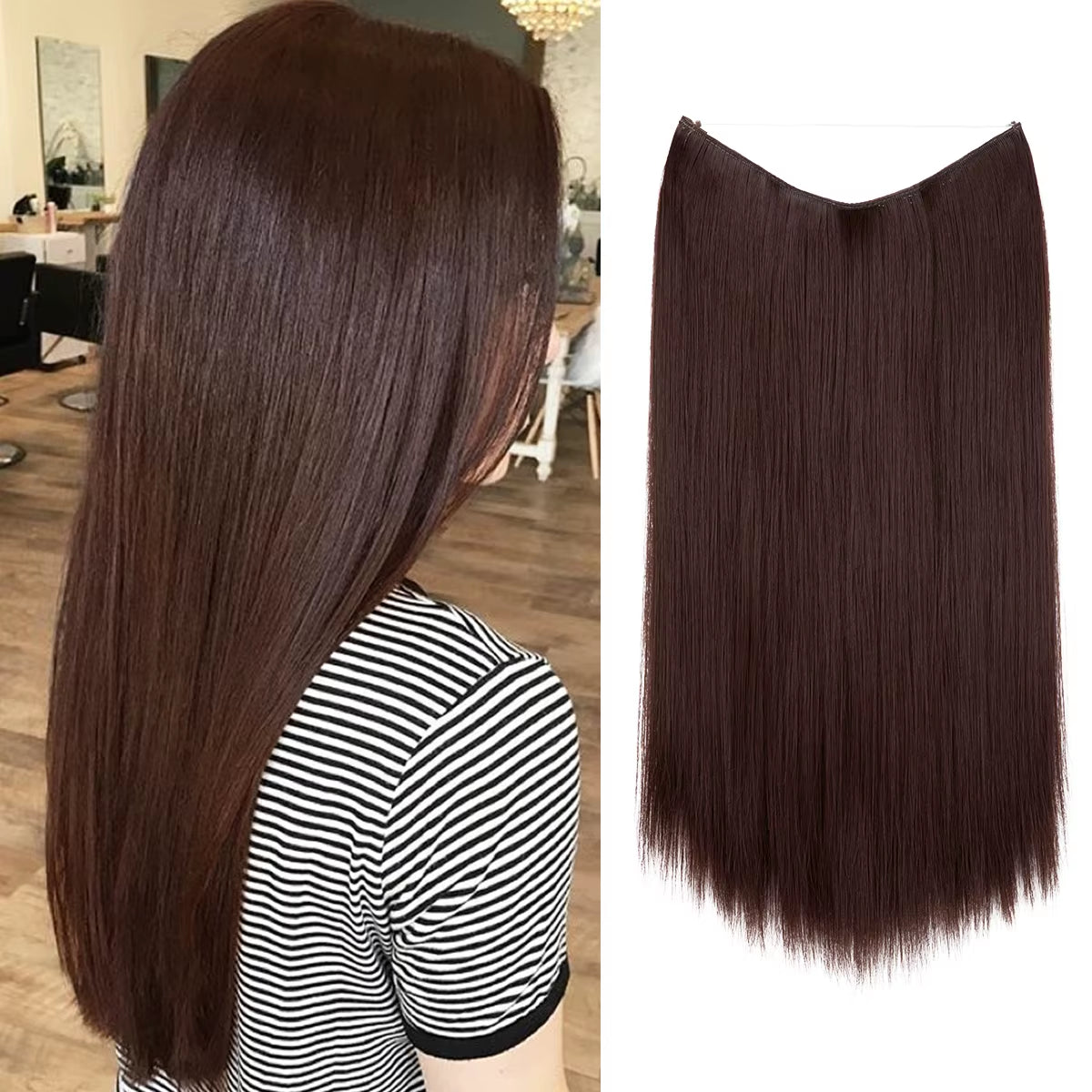 Extensión De Cabello Sintética Sin Clips