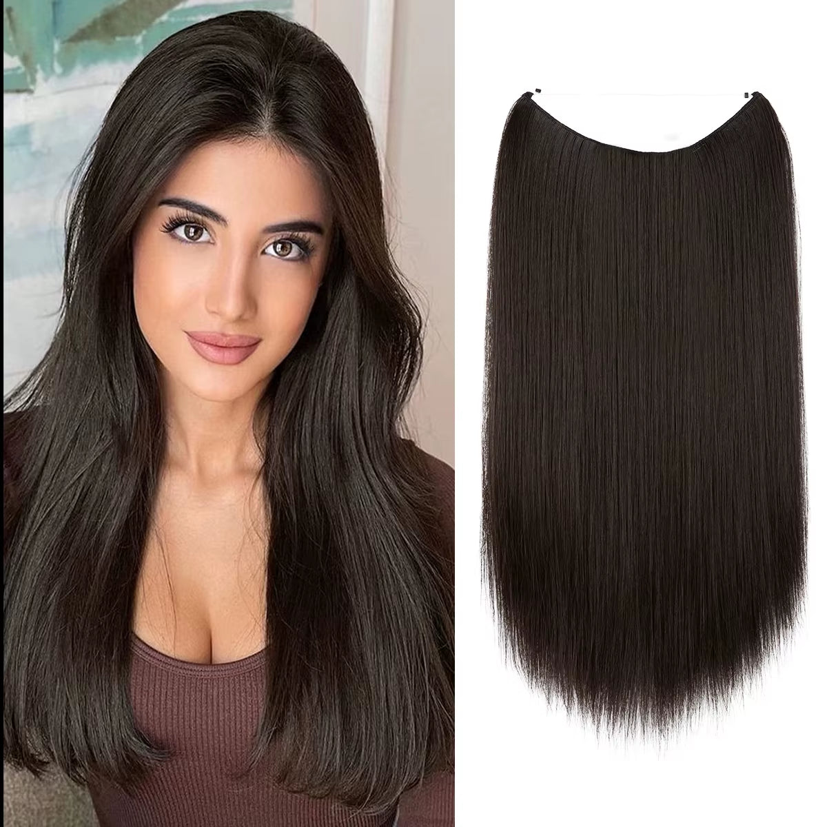 Extensión De Cabello Sintética Sin Clips