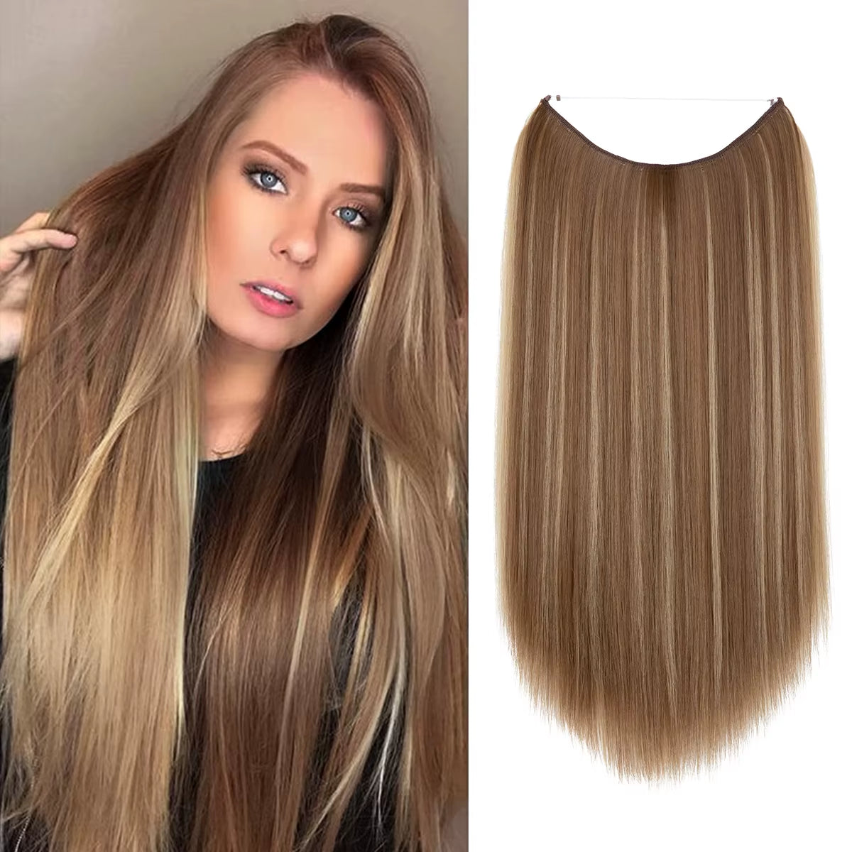 Extensión De Cabello Sintética Sin Clips