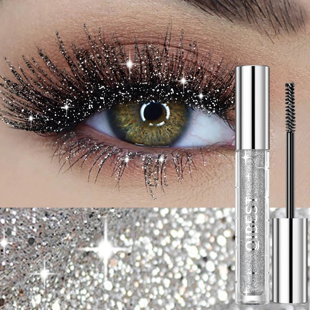 Máscara De Pestañas Con Brillos Diamante
