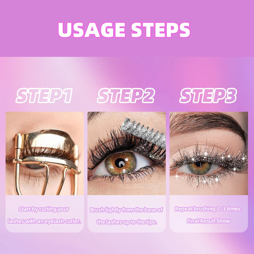 Máscara De Pestañas Con Brillos Diamante