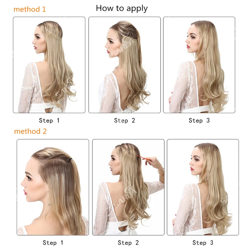Extensión De Cabello Sintética Sin Clips
