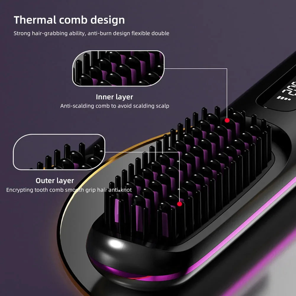Cepillo Alisador Cerámico Eléctrico USB