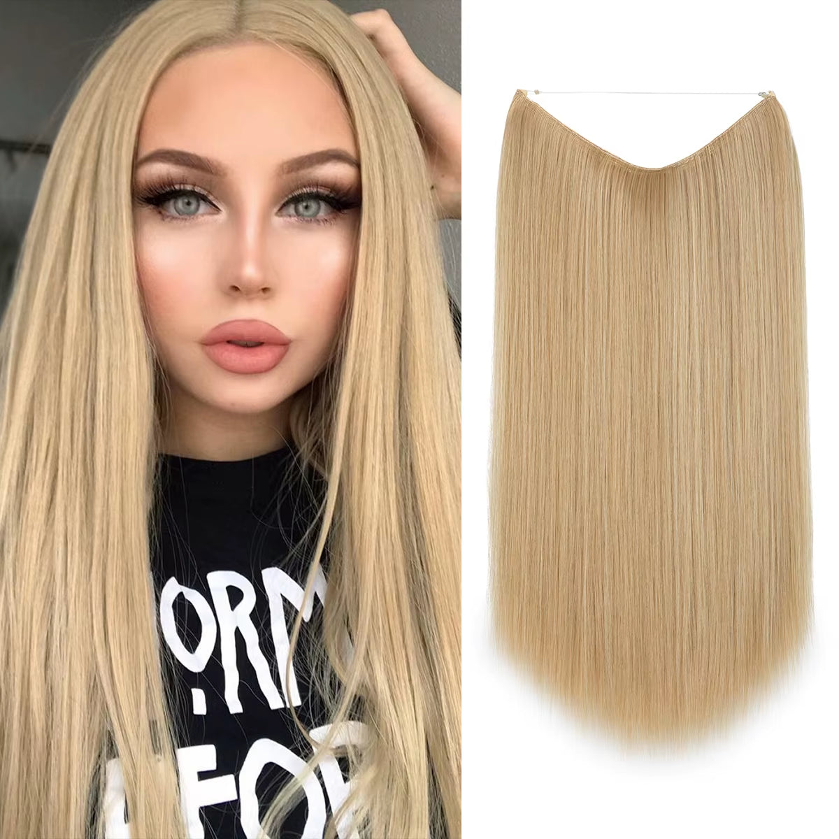 Extensión De Cabello Sintética Sin Clips