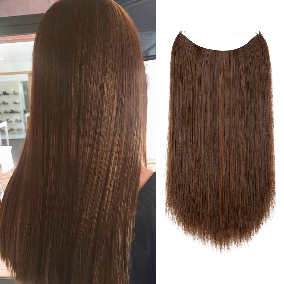Extensión De Cabello Sintética Sin Clips