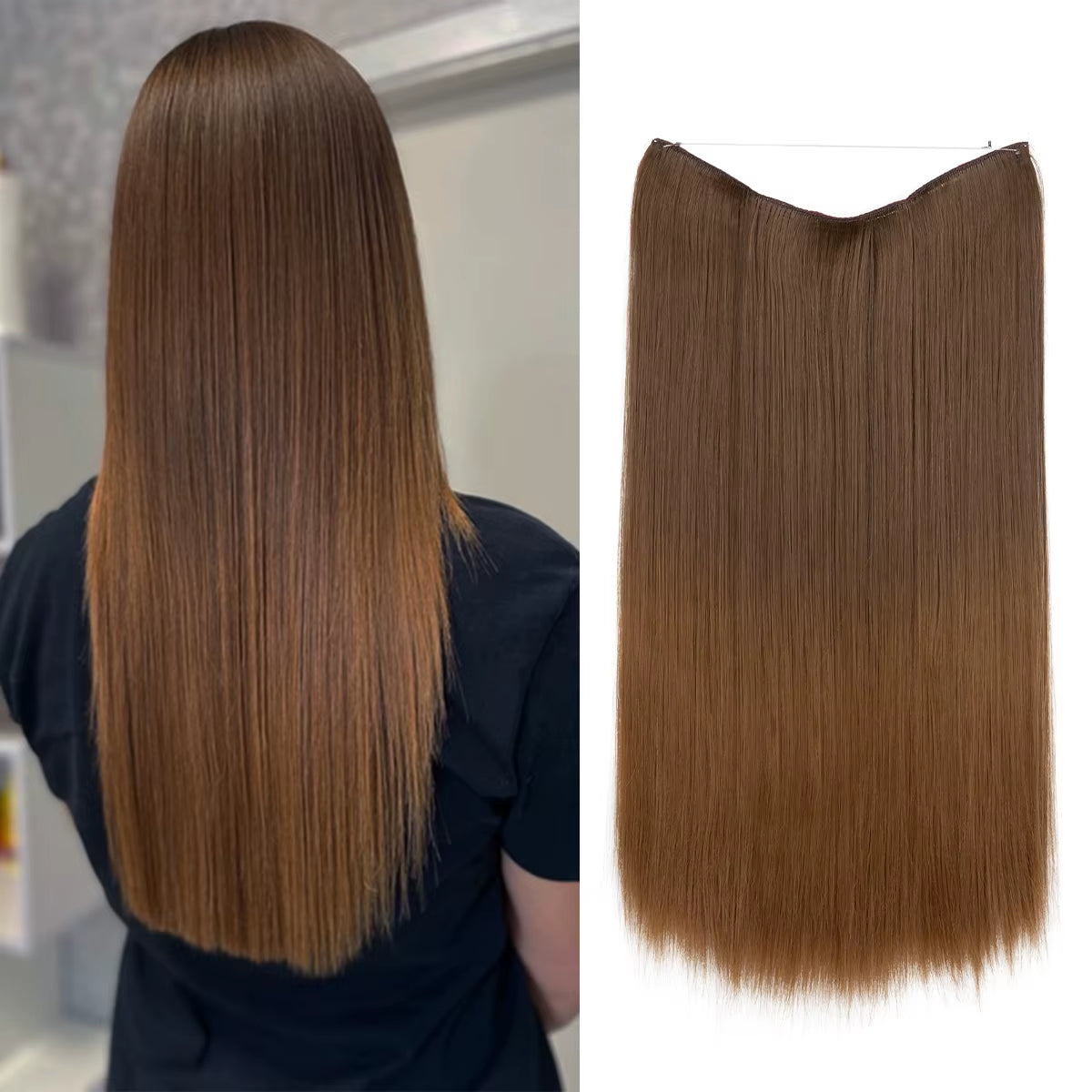 Extensión De Cabello Sintética Sin Clips