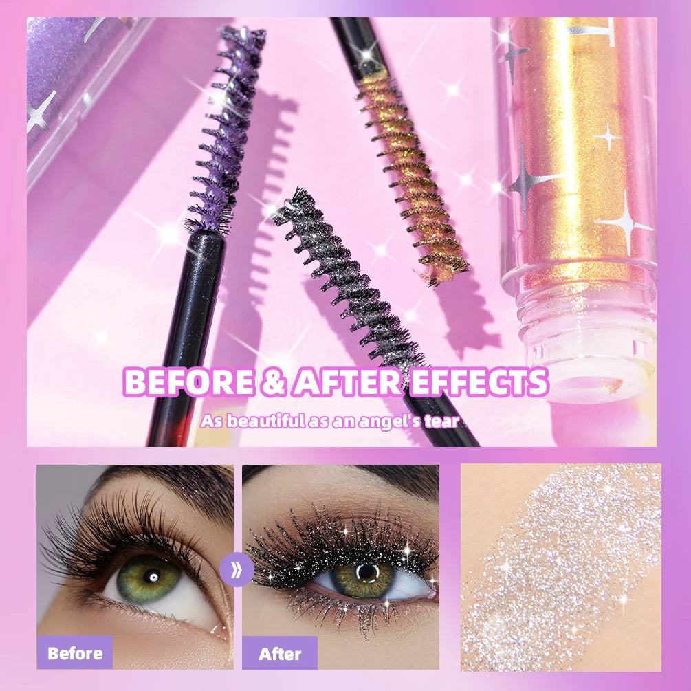 Máscara De Pestañas Con Brillos Diamante