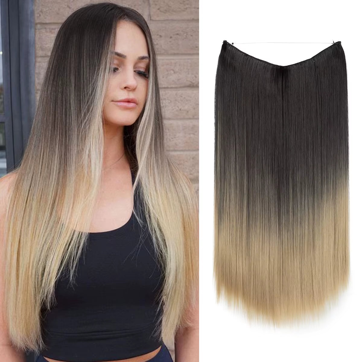 Extensión De Cabello Sintética Sin Clips