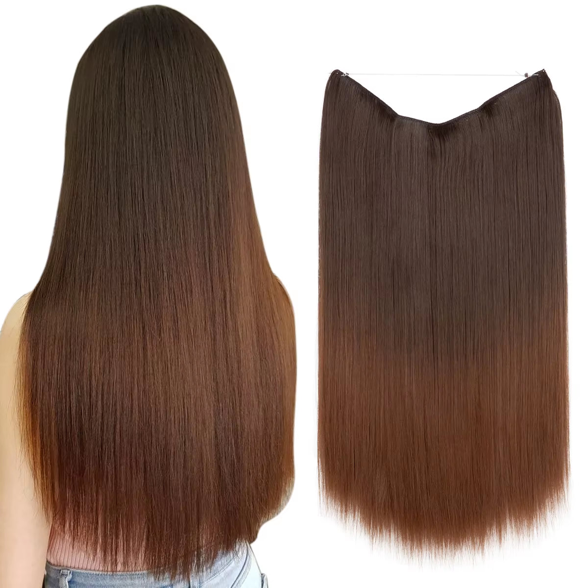 Extensión De Cabello Sintética Sin Clips