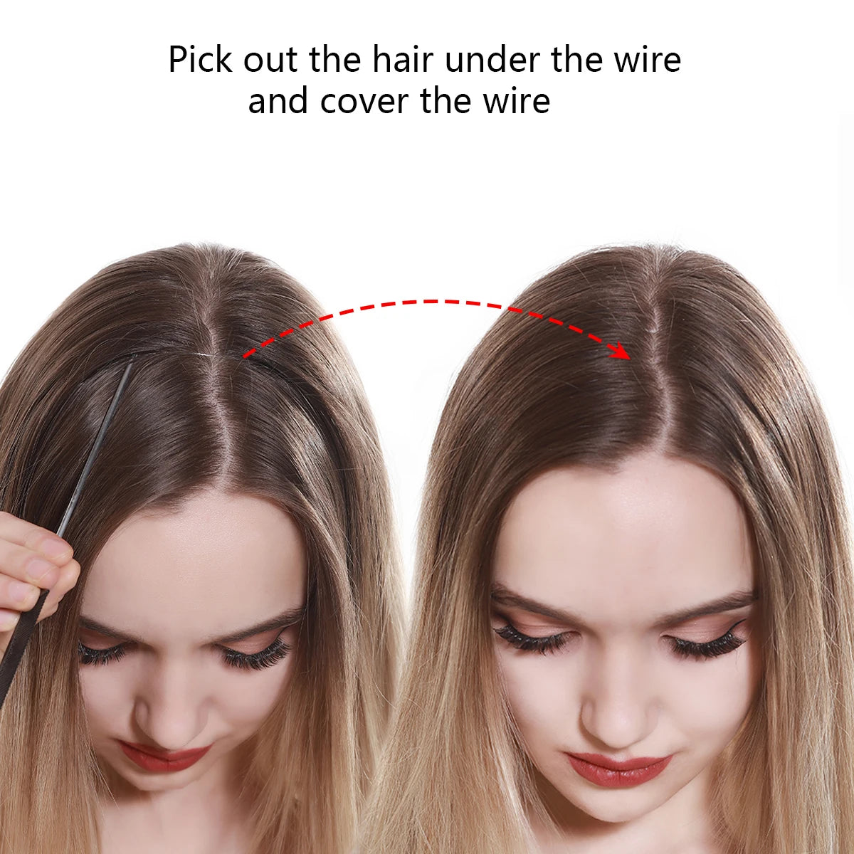 Extensión De Cabello Sintética Sin Clips