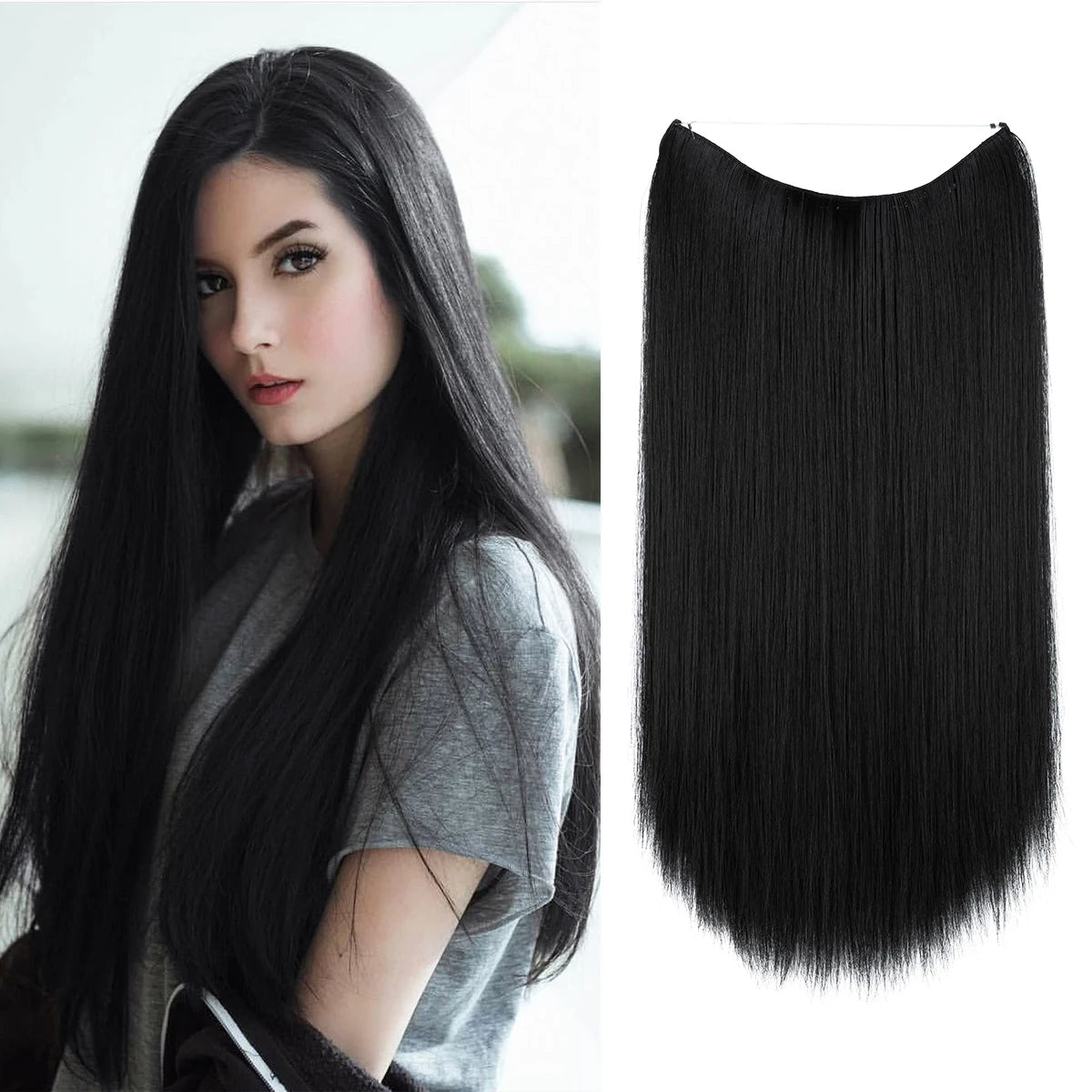 Extensión De Cabello Sintética Sin Clips