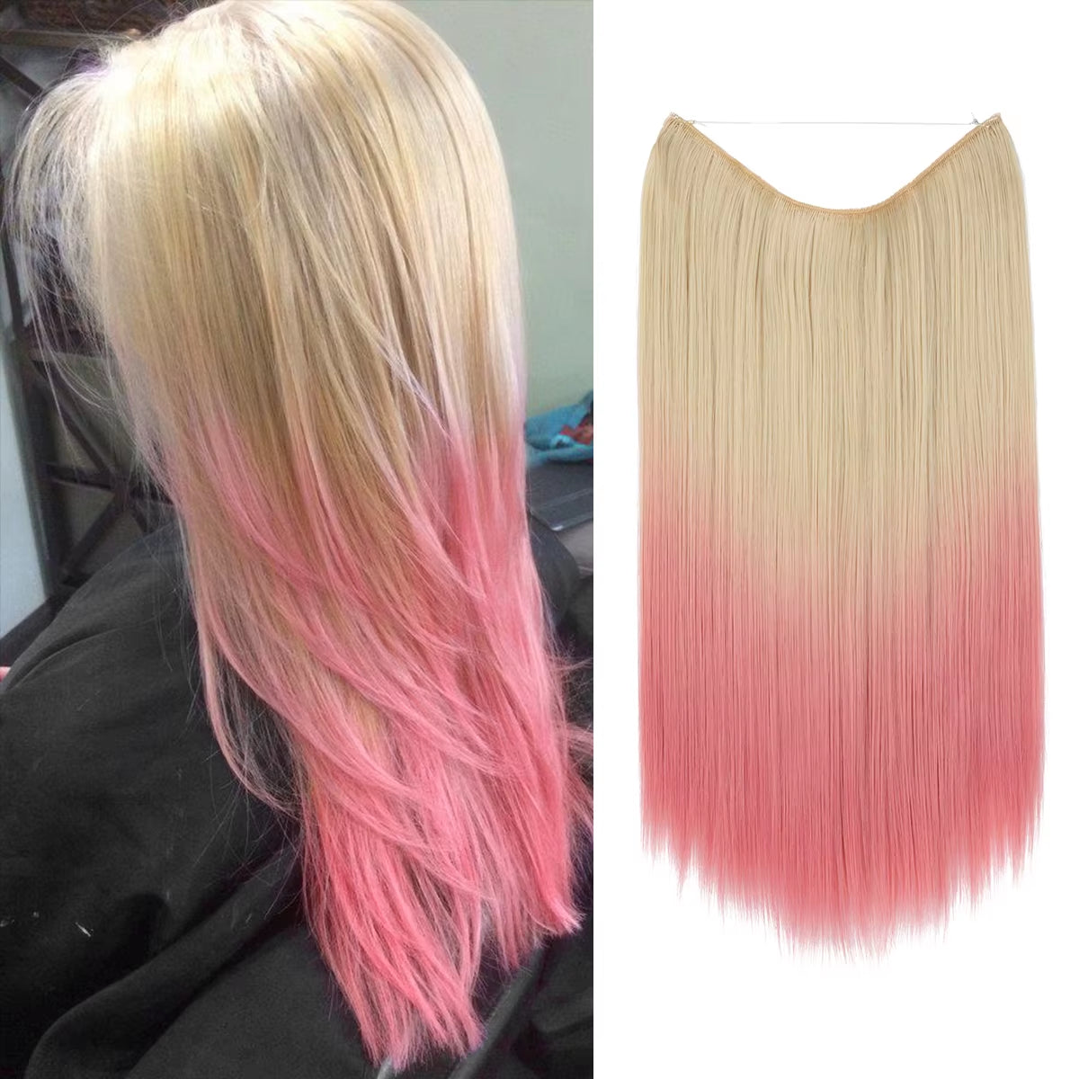 Extensión De Cabello Sintética Sin Clips
