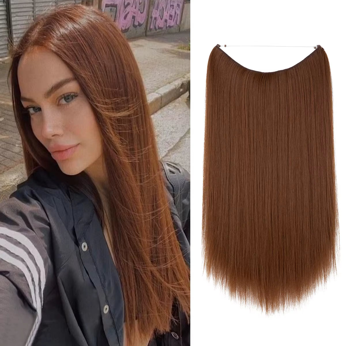 Extensión De Cabello Sintética Sin Clips