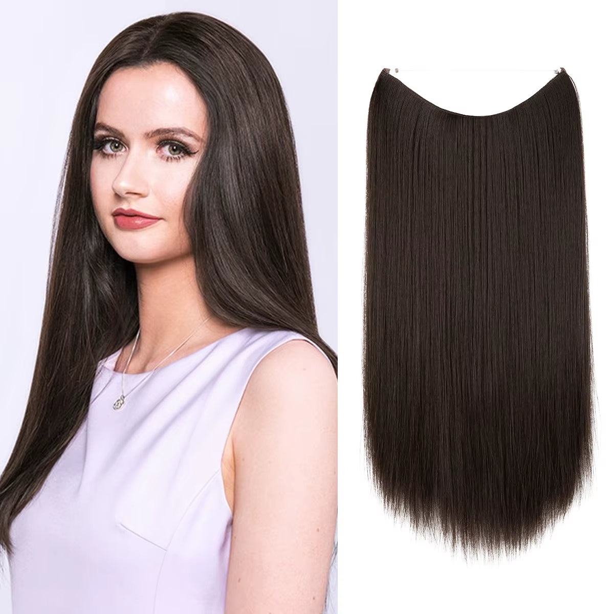 Extensión De Cabello Sintética Sin Clips