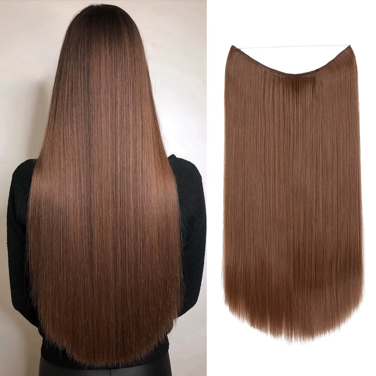 Extensión De Cabello Sintética Sin Clips