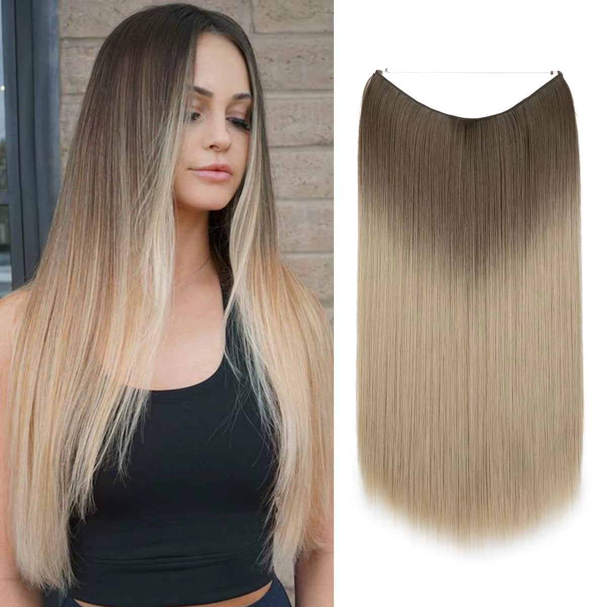 Extensión De Cabello Sintética Sin Clips