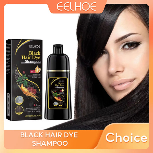 Champú Tinte Negro 3 En 1 Para Cabello