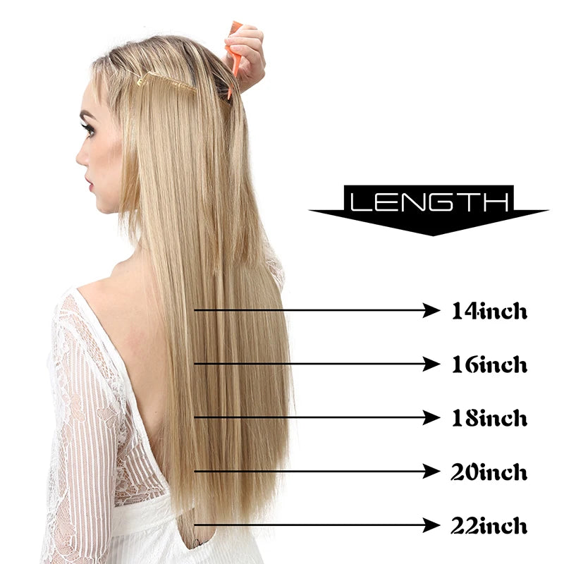 Extensión De Cabello Sintética Sin Clips