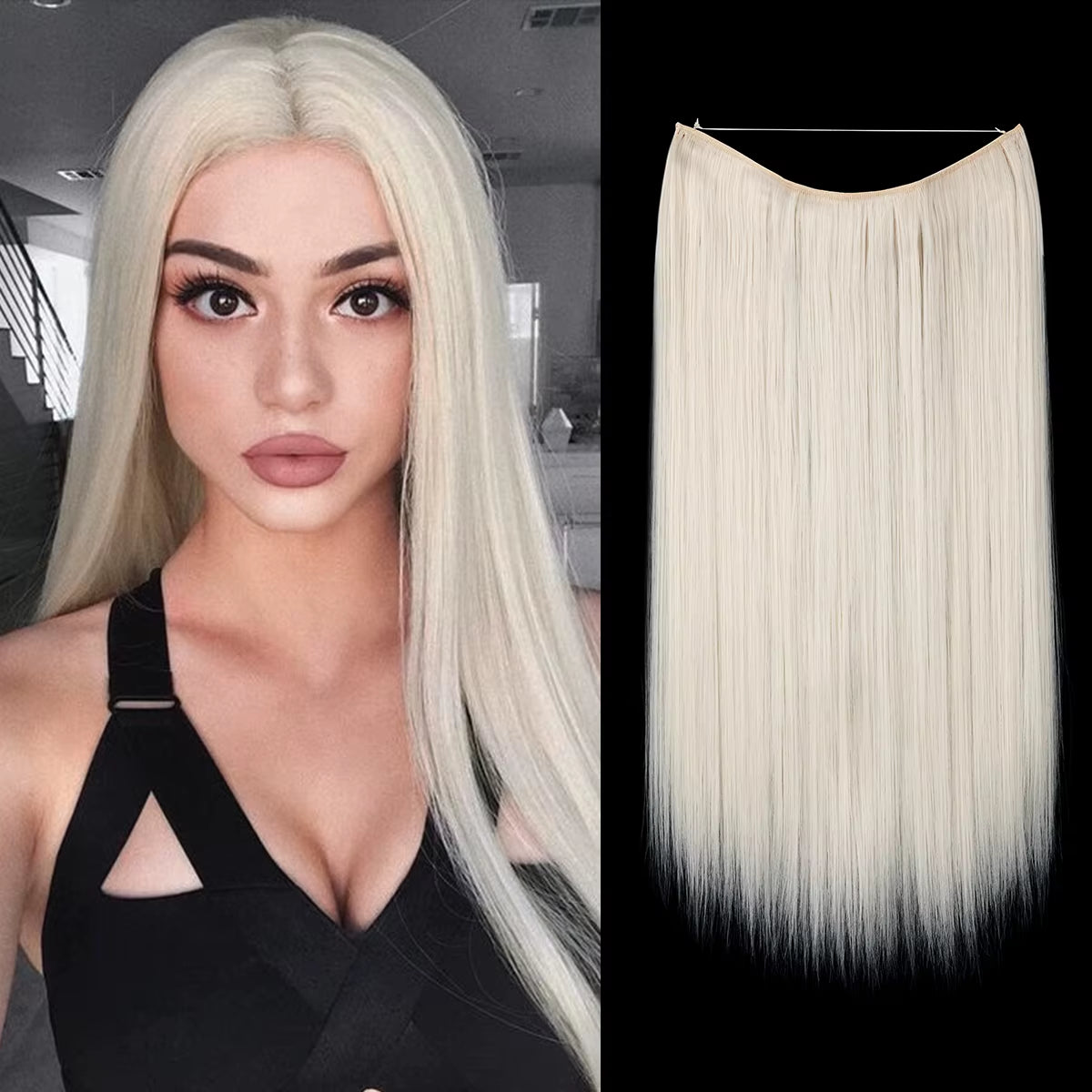 Extensión De Cabello Sintética Sin Clips