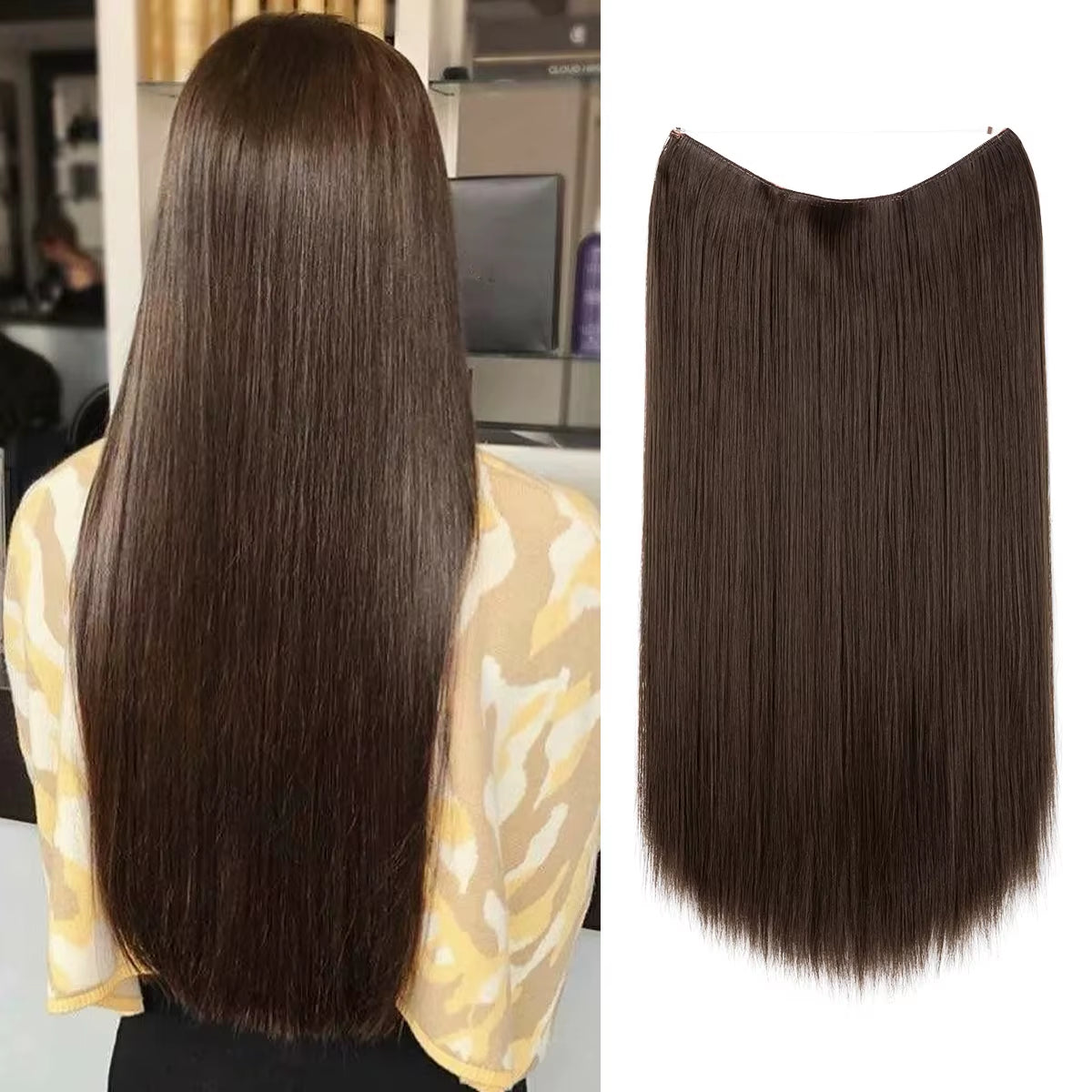 Extensión De Cabello Sintética Sin Clips