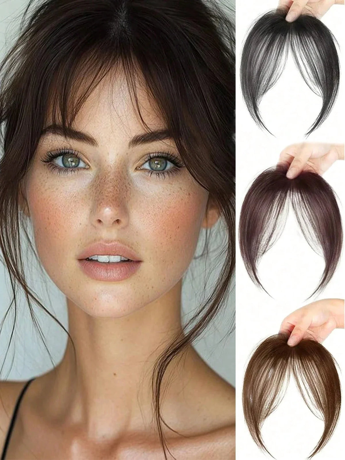 Flequillo Postizo Clip De Cabello Sintético